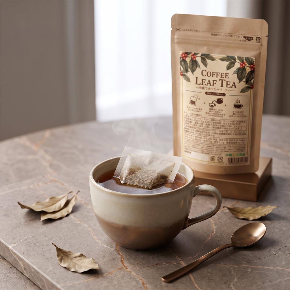 沖縄県産100% コーヒーリーフティー 30包（45g）100% Okinawa-Grown Coffee Leaf Tea - 30 Tea Bags (45g)